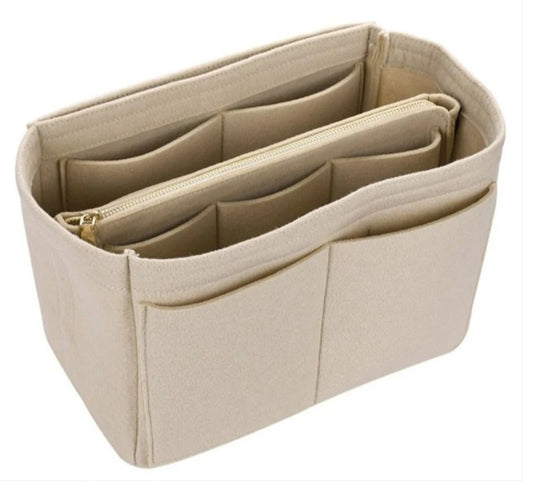 Felt Bag Storage Tote Bag, Lined With Multiple Pockets Storage Tote Bag