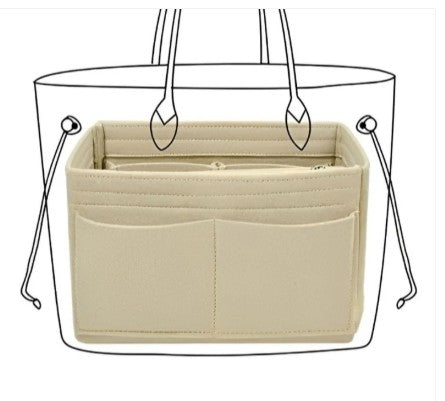 Felt Bag Storage Tote Bag, Lined With Multiple Pockets Storage Tote Bag